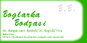 boglarka bodzasi business card